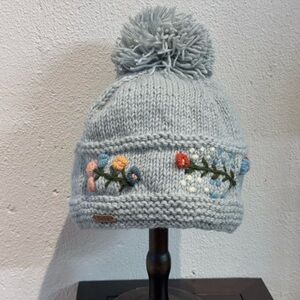 Handmade in Nepal 100% Wool Embroidery Beanie with Soft Liner
